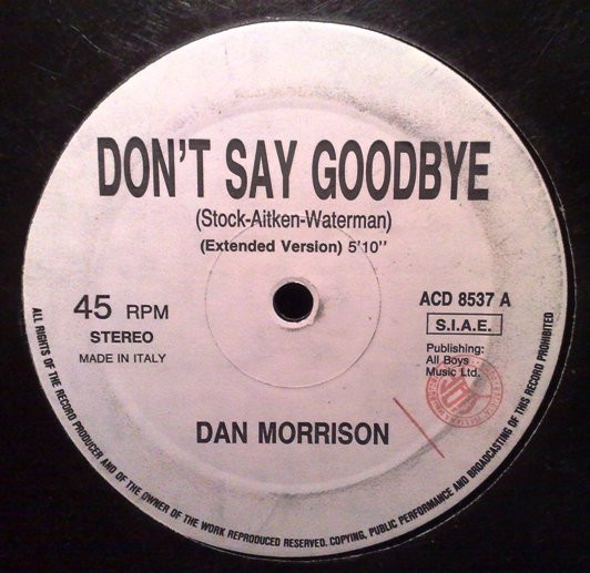 Now playing: Dan Morrison - Don't Say Goodbye